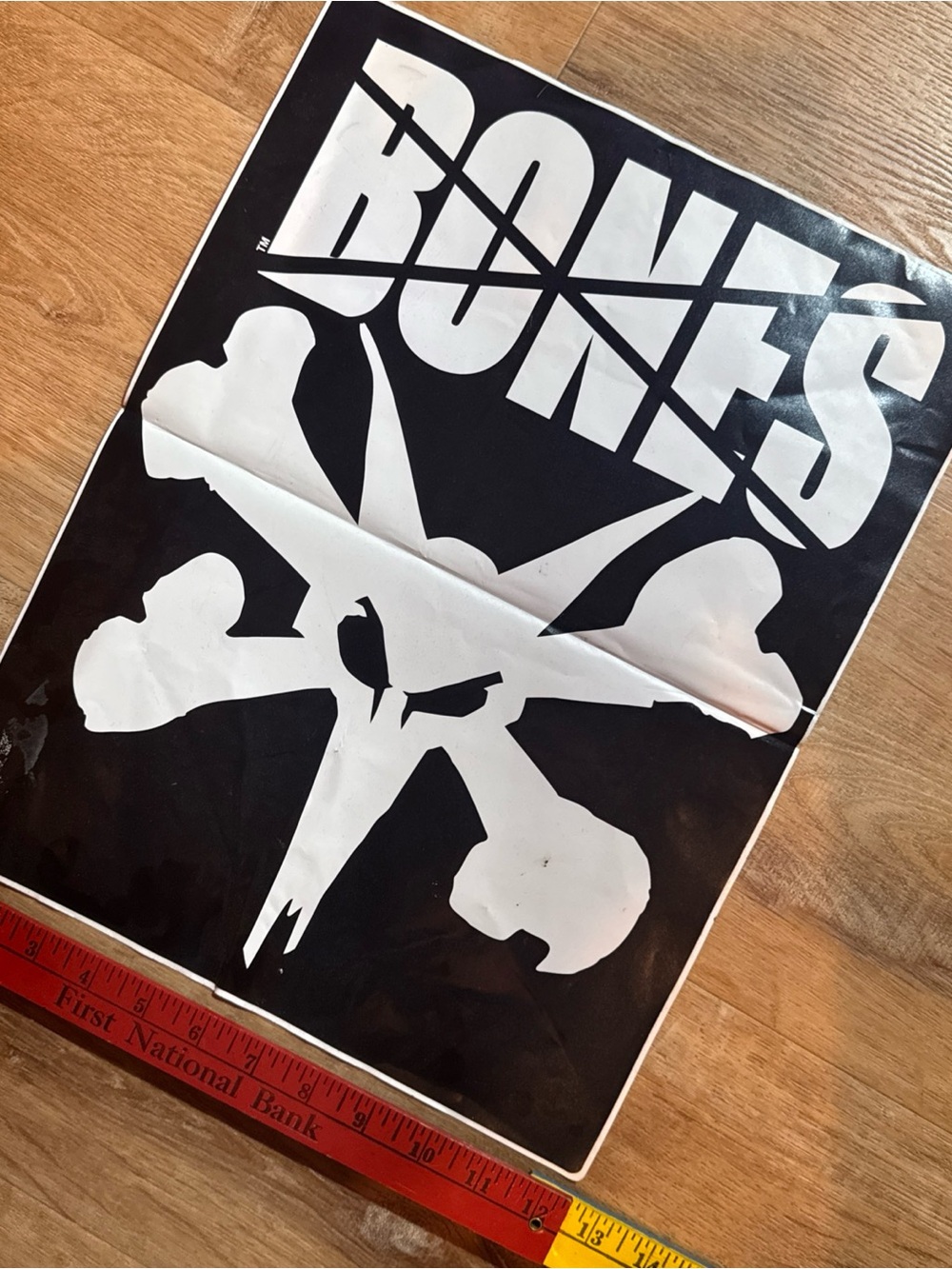 BONES WHEELS Skateboarding  Surfing Sticker Decal 16in vtg punk Official Sticker